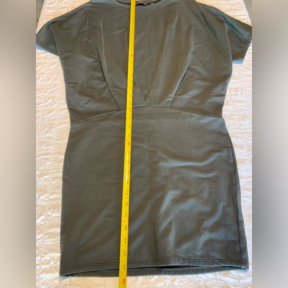 Athleta Dress Women Medium Gray Pronto Pleated Dolman Sleeve Stretch - Picture 10 of 13